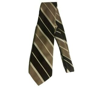 5/$10 Vintage Anderson Little Men's Tie Brown Tan Stripes